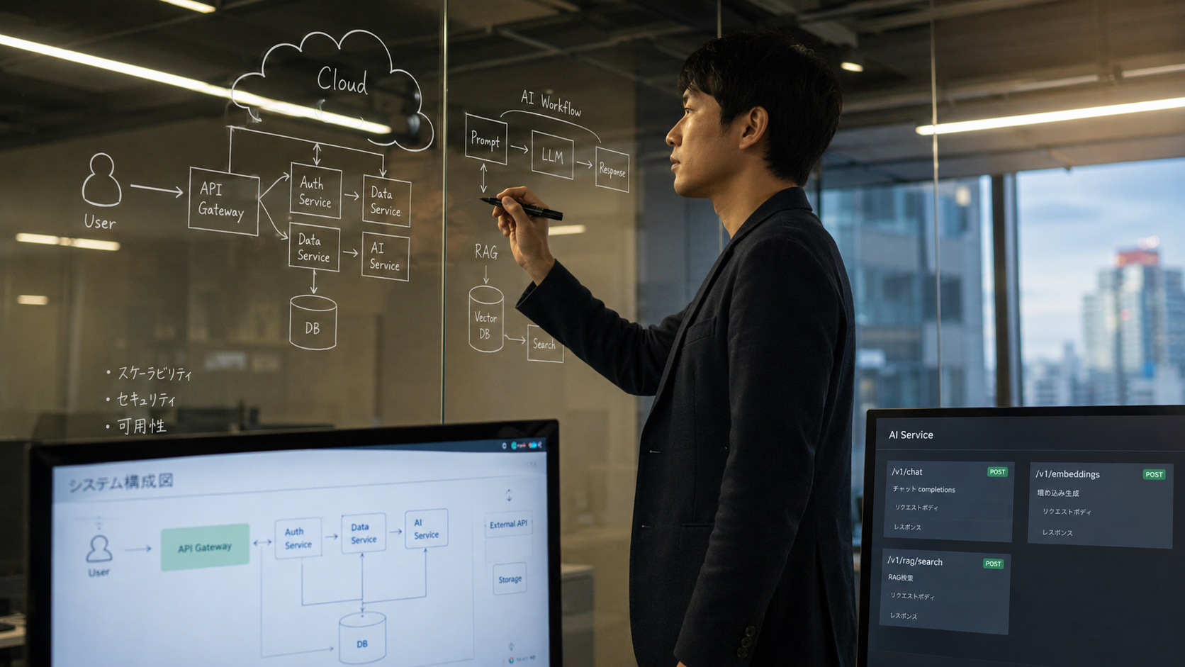自社のプロセスに合わせたシステムを、生成AIと対話しながら設計・実装できる